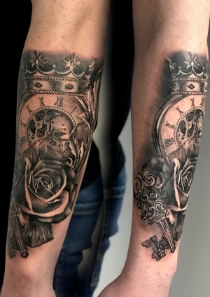 Pocketwatch,part of half sleeve