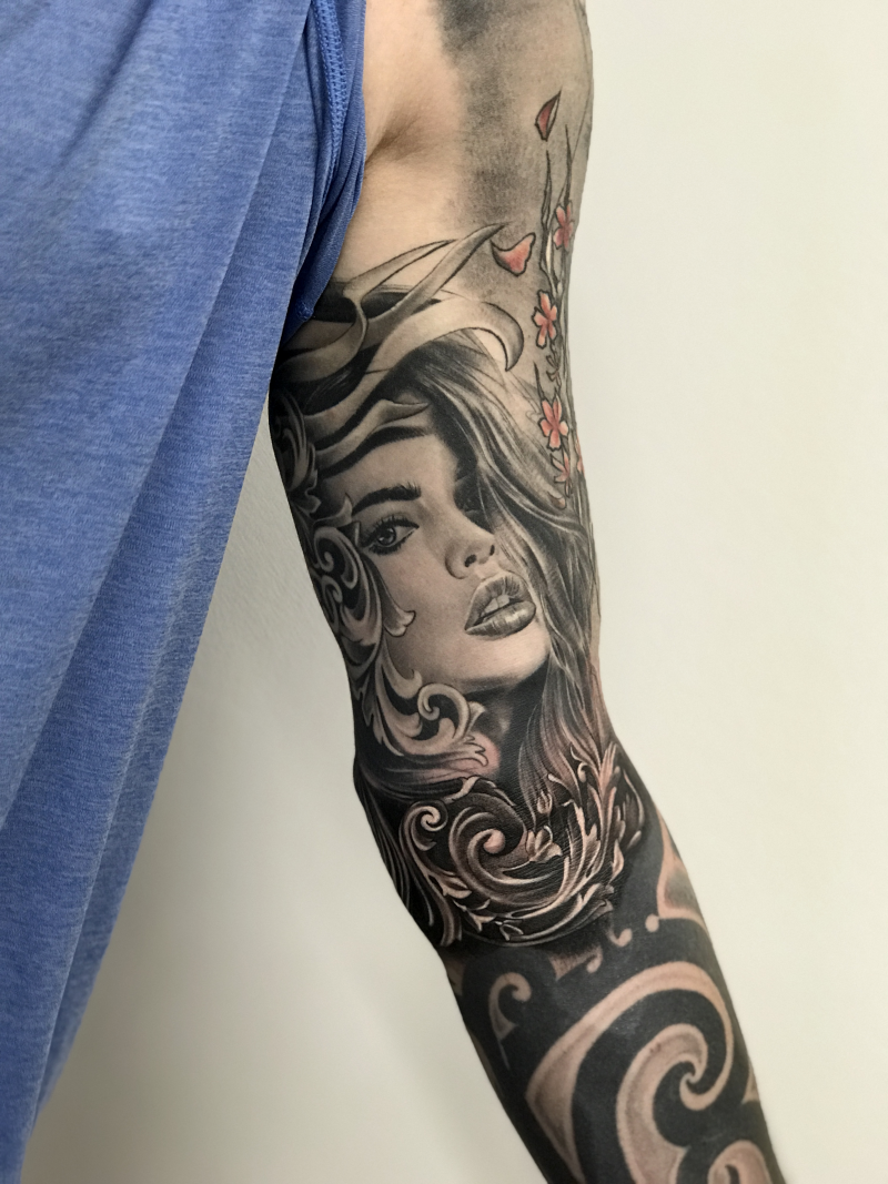 Sleeve in progress